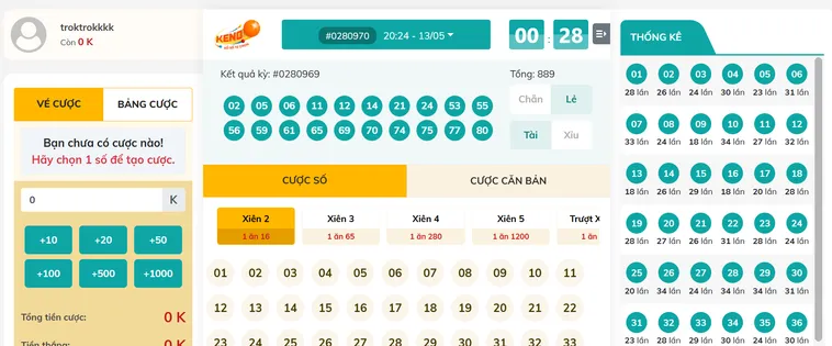 Chinh Phục Đỉnh Cao Với Game Table Game Max Keno Tại Bin88 Hấp Dẫn Nhất