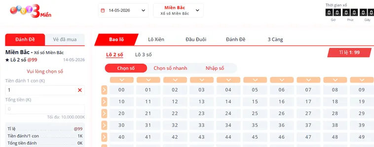 Trải Nghiệm Đỉnh Cao Lô Đề 3 Miền Tại Bin88 Siêu Lợi Nhuận