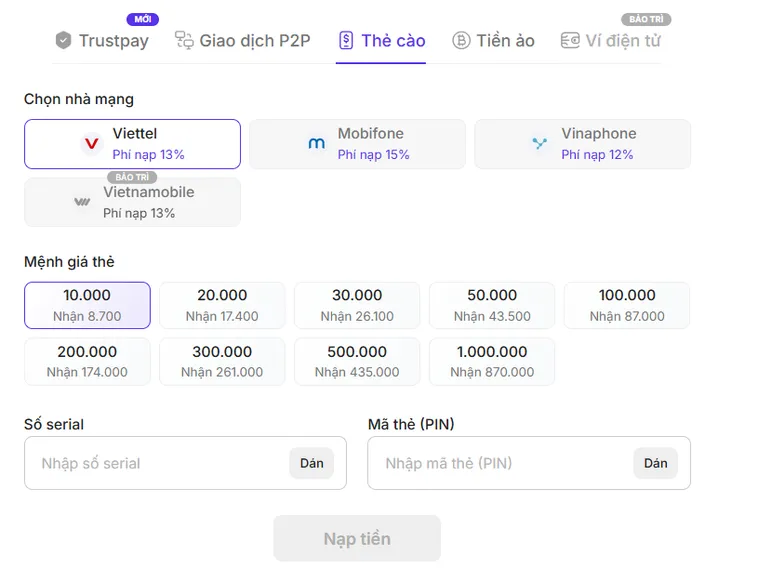 Nạp Tiền Bin88 Bằng Thẻ Cào Siêu Tốc Giúp Bạn Luôn Dẫn Đầu Mọi Cuộc Chơi