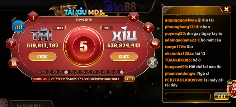 Tài Xỉu MD5 Tại Bin88 Cơ Hội Đổi Đời Với Công Nghệ Xác Thực Minh Bạch Tuyệt Đối