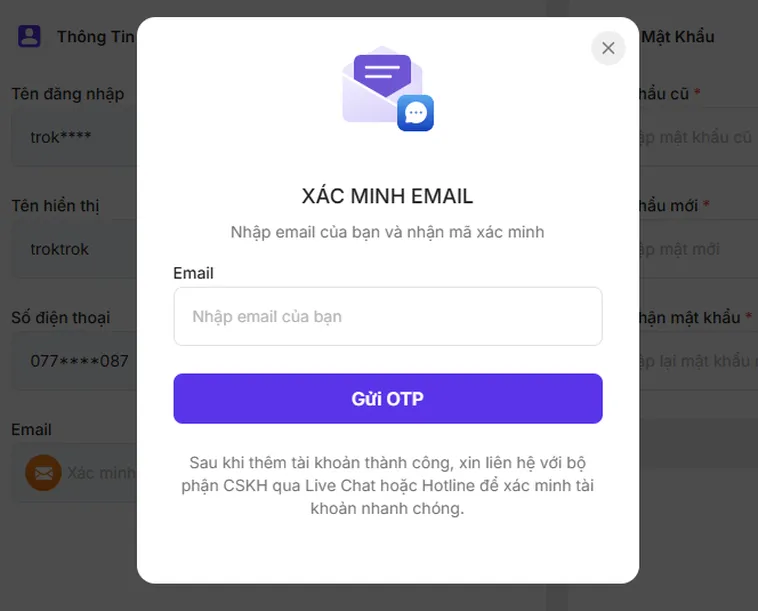 Xác Minh Tài Khoản Của Bạn Bằng Email Để Có Thể Bắt Đầu Tham Gia Cá Cược